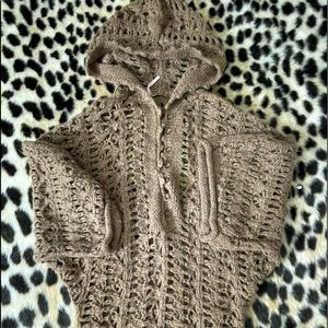 Free People crochet hoodie sweater
